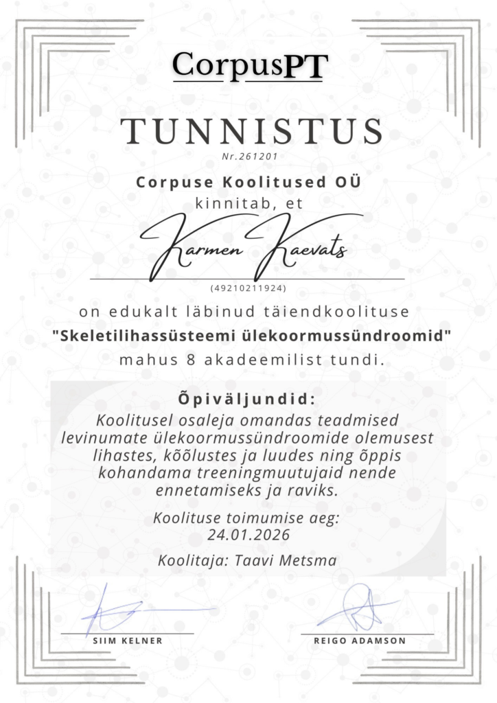 corpuse koolitused, Karmen Kaevats